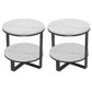 Stone Modern Bed Nightstand 1 Shelf Open Storage Night Table 20"L x 20"W x 22"H White 2 Piece Set Clearhalo 'Bedroom Furniture' 'furn' 'furn_night_stand' 'Furniture' 'night_stand' 'Nightstands' 6015326
