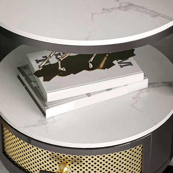 Stone Modern Bed Nightstand 1 Shelf Open Storage Night Table Clearhalo 'Bedroom Furniture' 'furn' 'furn_night_stand' 'Furniture' 'night_stand' 'Nightstands' 6015334