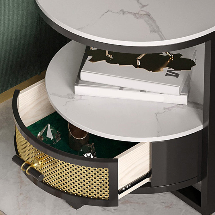 Stone Modern Bed Nightstand 1 Shelf Open Storage Night Table Clearhalo 'Bedroom Furniture' 'furn' 'furn_night_stand' 'Furniture' 'night_stand' 'Nightstands' 6015336