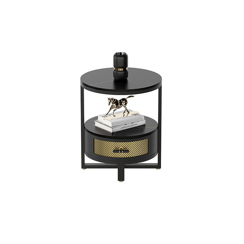 Stone Modern Bed Nightstand 1 Shelf Open Storage Night Table Clearhalo 'Bedroom Furniture' 'furn' 'furn_night_stand' 'Furniture' 'night_stand' 'Nightstands' 6015341