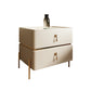 2-drawer Nightstand Contemporary Stone Night Table ,19.7" Tall Clearhalo 'Bedroom Furniture' 'furn' 'furn_night_stand' 'Furniture' 'night_stand' 'Nightstands' 6015356