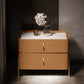 2-drawer Nightstand Contemporary Stone Night Table ,19.7" Tall Orange 1 Piece Clearhalo 'Bedroom Furniture' 'furn' 'furn_night_stand' 'Furniture' 'night_stand' 'Nightstands' 6015364