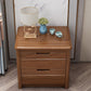 Solid Wood Bed Nightstand Traditional Night Table with 2 Drawers
