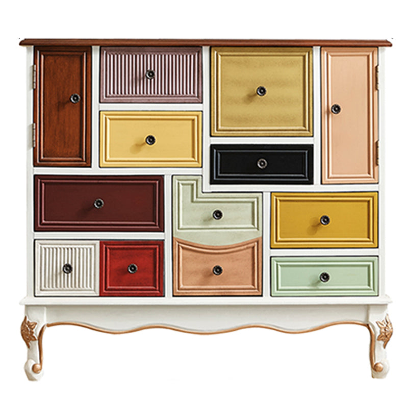 15,6-inch W dressoir traditionele massieve houten opbergkast met 9 laden