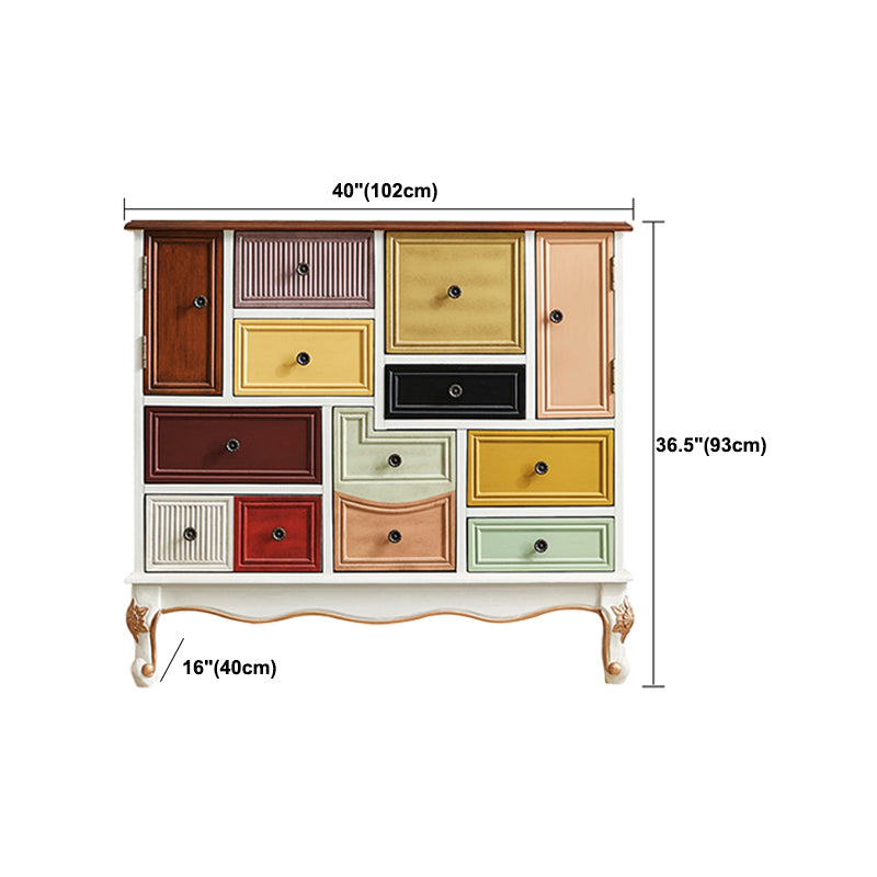 15,6-inch W dressoir traditionele massieve houten opbergkast met 9 laden