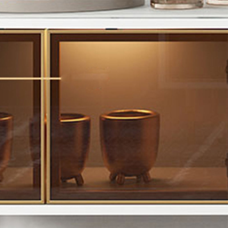 Stone and Wooden TV Media Stand with Doors Contemporary TV Stand Clearhalo 'furn' 'furn_tv_stands_entertainment_centers' 'Furniture' 'Living Room Furniture' 'TV Stands & Entertainment Centers' 'TV Stands & Media Storage Furniture' 'tv_stands_entertainment_centers' 6015600