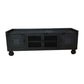 Metal Black TV Cabinet Industrial Style Home TV Stand Console with Casters Clearhalo 'furn' 'furn_tv_stands_entertainment_centers' 'Furniture' 'Living Room Furniture' 'TV Stands & Entertainment Centers' 'TV Stands & Media Storage Furniture' 'tv_stands_entertainment_centers' 6015609