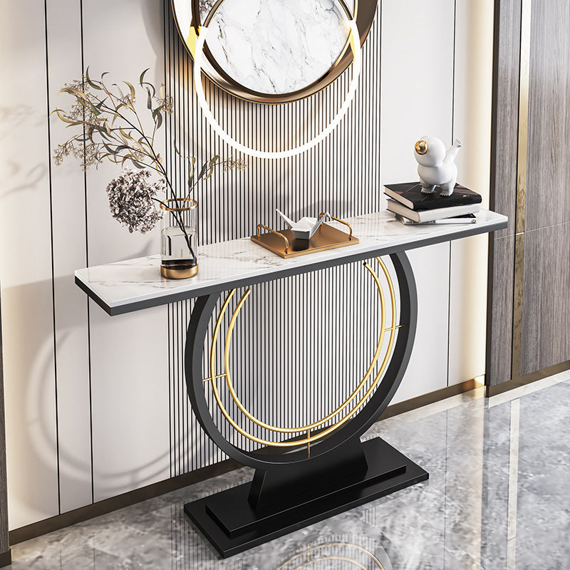 Tavolo da rettangolo di accento console in pietra contemporanea tavolo da rettangolo per sala