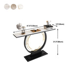 Tavolo da rettangolo di accento console in pietra contemporanea tavolo da rettangolo per sala