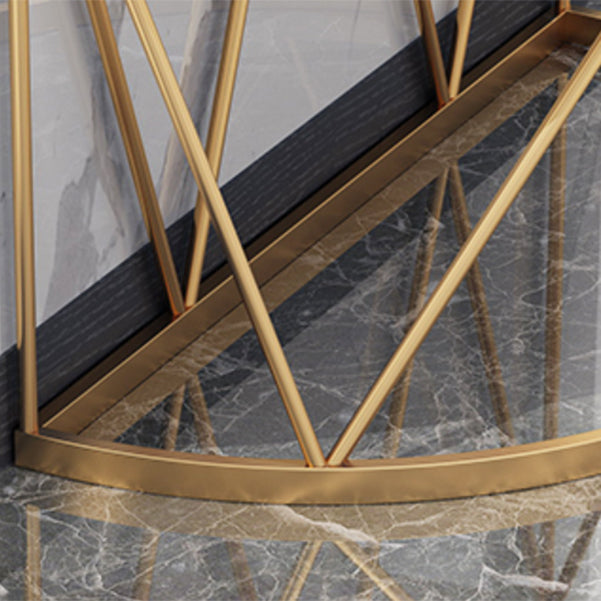 Tavolino console in marmo glam tavolo accento di ferro mezza luna per sala