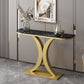 Tavolo di divano console di ferro glam a mezza luna console in marmo tavolo per la sala