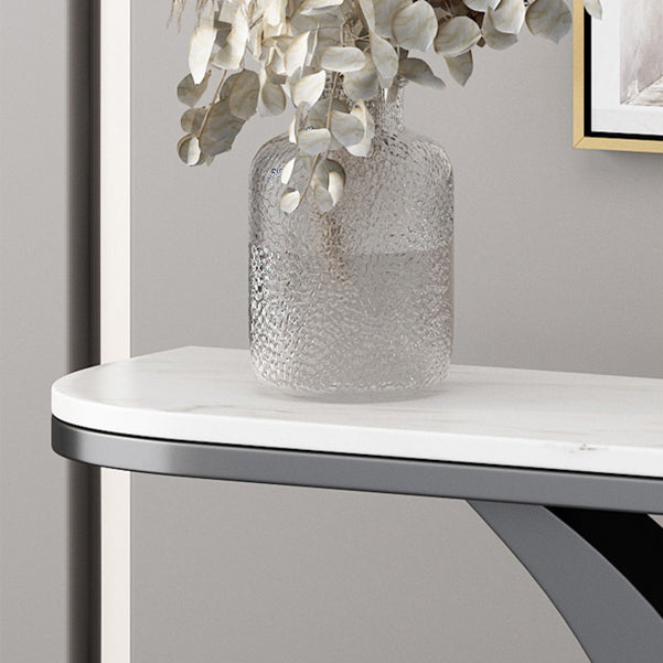 Tavolo di divano console di ferro glam a mezza luna console in marmo tavolo per la sala