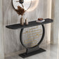 Tavolo da console in pietra glam 12 "W tavolo di accento resistente alla macchia mezzano per la sala