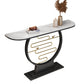 Tavolo da console in pietra glam 12 "W tavolo di accento resistente alla macchia mezzano per la sala