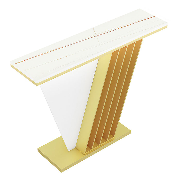 Tavolo da divano console in pietra glam tavolo accento di ferro rettangolare per sala