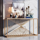 Tavolo da divano console in marmo glam rettangolo console di ferro tavolo per la sala