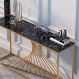 Tavolo da divano console in marmo glam rettangolo console di ferro tavolo per la sala