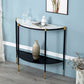 Tavolino console in marmo glam mezza luna 4 gambe accento tavolo per hall