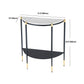 Tavolino console in marmo glam mezza luna 4 gambe accento tavolo per hall