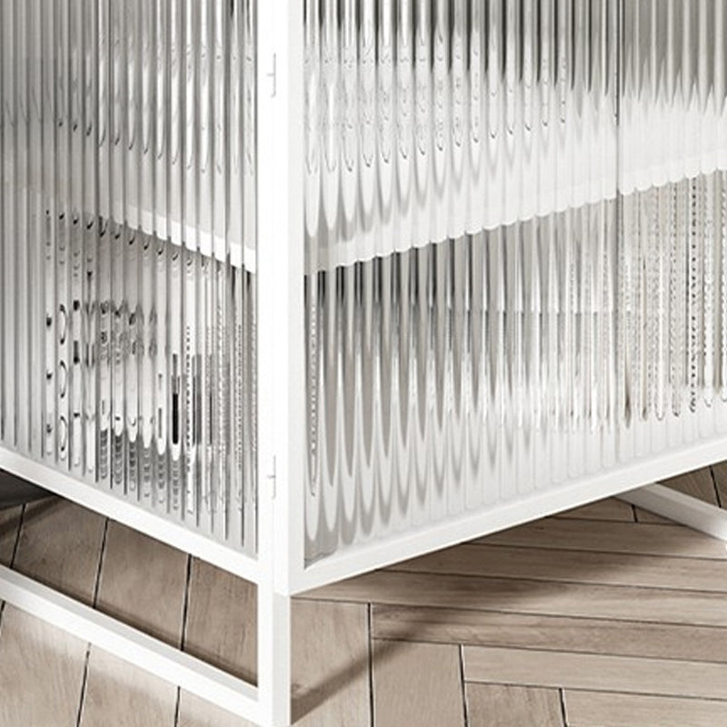 Tavolo da notte moderno da 21,65 "moderni in metallo nero / bianco mobile in metallo