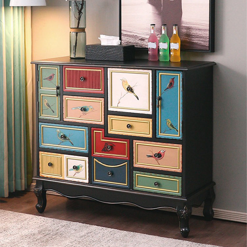 Nautical Wooden Storage Chest Bedroom Horizontal Chest with 3 Drawers Black Clearhalo 'Bedroom Furniture' 'Dressers & Chests' 'dressers_chests' 'furn' 'furn_dressers_chests' 'Furniture' 6015930