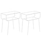 Modern Glass Top Night Table Open Storage Nightstand with 4 Legs for Bedroom