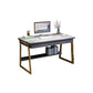30" H Office Desk Rectangular Writing Desk with File Cabinet 39"L x 24"W x 30"H Grey Clearhalo 'furn' 'furn_office_desk' 'Furniture' 'Office Desks' 'Office Furniture' 'office_desk' 6019064