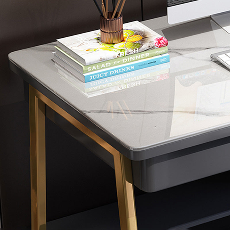 30" H Office Desk Rectangular Writing Desk with File Cabinet Clearhalo 'furn' 'furn_office_desk' 'Furniture' 'Office Desks' 'Office Furniture' 'office_desk' 6019076