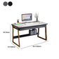 30" H Office Desk Rectangular Writing Desk with File Cabinet Clearhalo 'furn' 'furn_office_desk' 'Furniture' 'Office Desks' 'Office Furniture' 'office_desk' 6019080