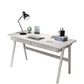 Contemporary Wood Office Desk 29.52" H Writing Desk With 2 Drawers White No Shelf Clearhalo 'furn' 'furn_office_desk' 'Furniture' 'Office Desks' 'Office Furniture' 'office_desk' 6019111