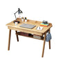 Contemporary Wood Office Desk 29.52" H Writing Desk With 2 Drawers Natural Shelves Clearhalo 'furn' 'furn_office_desk' 'Furniture' 'Office Desks' 'Office Furniture' 'office_desk' 6019114