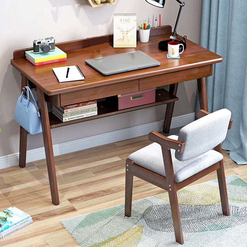Contemporary Wood Office Desk 29.52" H Writing Desk With 2 Drawers Clearhalo 'furn' 'furn_office_desk' 'Furniture' 'Office Desks' 'Office Furniture' 'office_desk' 6019121