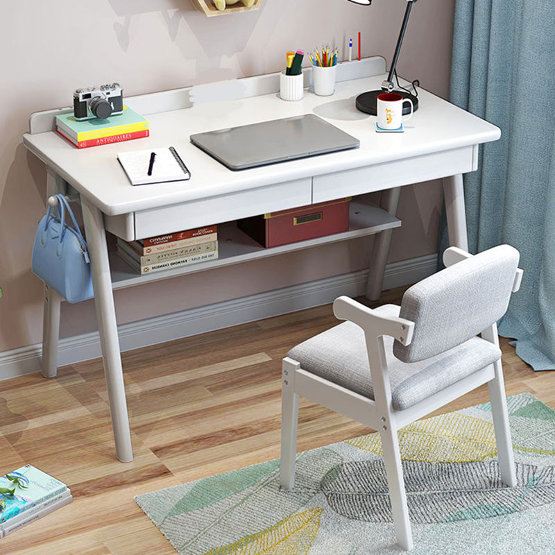 Contemporary Wood Office Desk 29.52" H Writing Desk With 2 Drawers Clearhalo 'furn' 'furn_office_desk' 'Furniture' 'Office Desks' 'Office Furniture' 'office_desk' 6019122