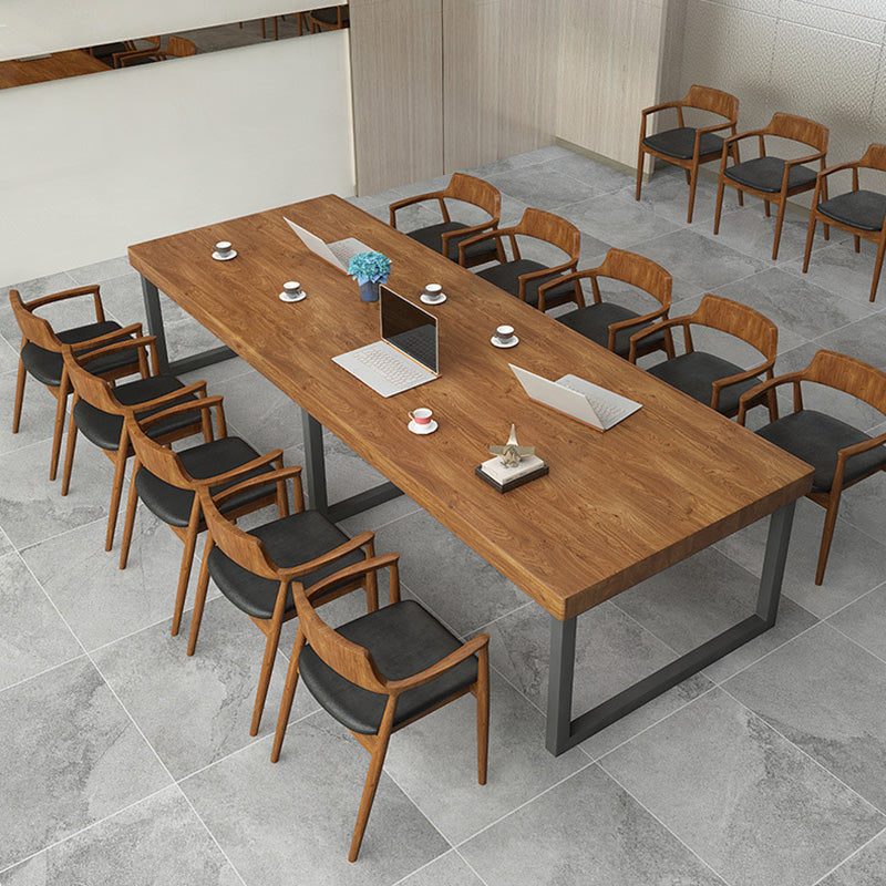 Escritorio de oficina contemporáneo escritorio de escritura rectangular en natural