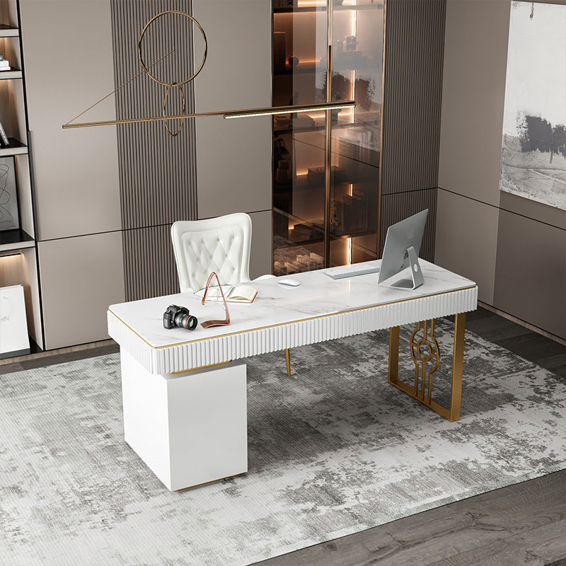 Bureau d'écriture de pierre glamour en pierre mate 23,62 "W Bureau de bureau pour la maison