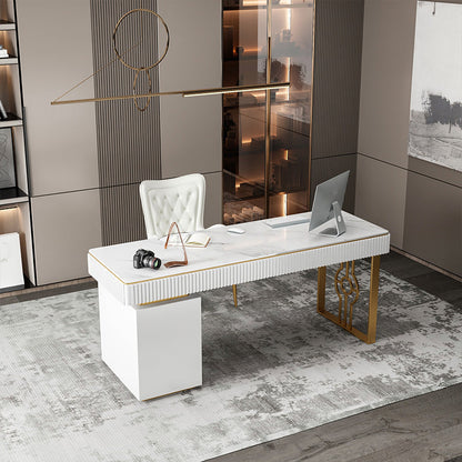 Bureau d'écriture de pierre glamour en pierre mate 23,62 "W Bureau de bureau pour la maison