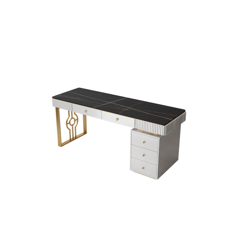 Bureau d'écriture de pierre glamour en pierre mate 23,62 "W Bureau de bureau pour la maison