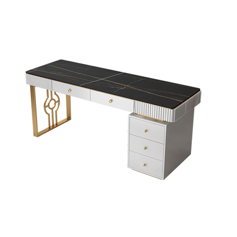 Bureau d'écriture de pierre glamour en pierre mate 23,62 "W Bureau de bureau pour la maison