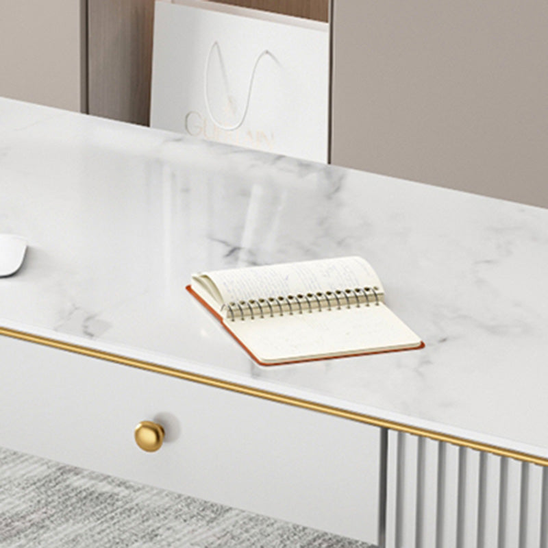 Bureau d'écriture de pierre glamour en pierre mate 23,62 "W Bureau de bureau pour la maison