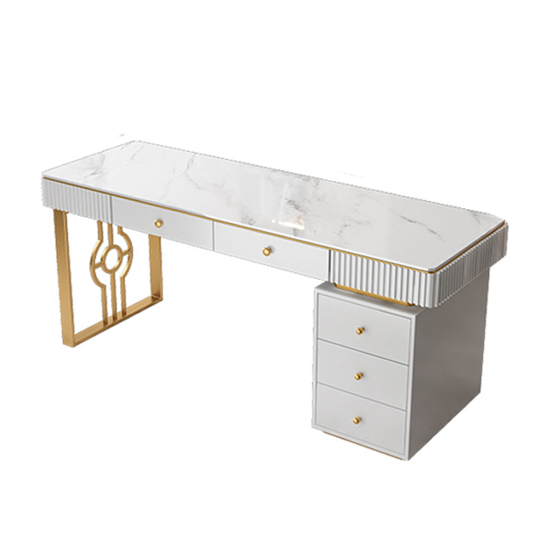 Bureau d'écriture de pierre glamour en pierre mate 23,62 "W Bureau de bureau pour la maison