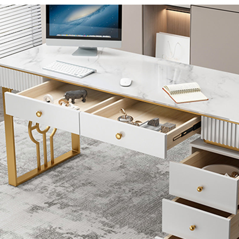 Bureau d'écriture de pierre glamour en pierre mate 23,62 "W Bureau de bureau pour la maison