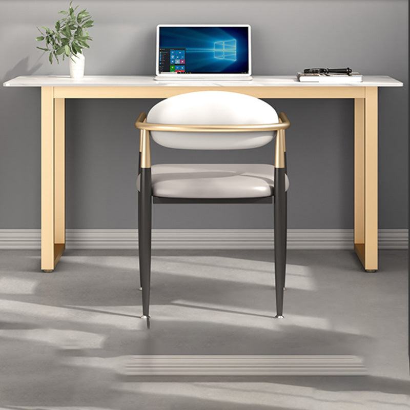 Rectangular Office Desk Sintered Stone Writing Desk in Matte Finish 47.2"L x 23.6"W x 29.5"H White Clearhalo 'furn' 'furn_office_desk' 'Furniture' 'Office Desks' 'Office Furniture' 'office_desk' 6019191