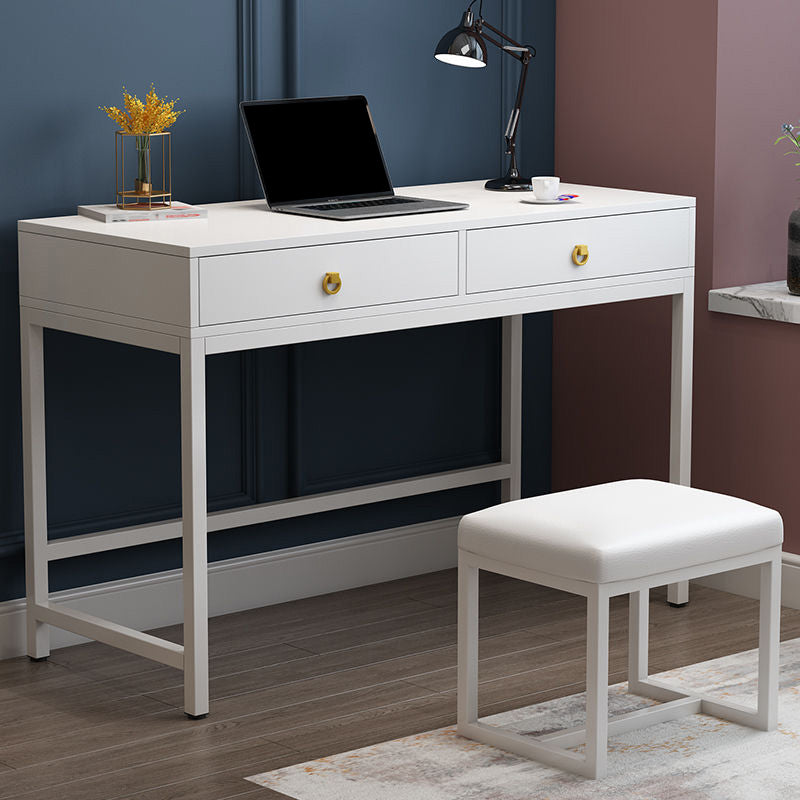 Glam Manufactured Wood Office Desk 19.68" W Home Writing Desk with 2-Drawer Clearhalo 'furn' 'furn_office_desk' 'Furniture' 'Office Desks' 'Office Furniture' 'office_desk' 6019215