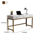 Glam Manufactured Wood Office Desk 19.68" W Home Writing Desk with 2-Drawer Clearhalo 'furn' 'furn_office_desk' 'Furniture' 'Office Desks' 'Office Furniture' 'office_desk' 6019234