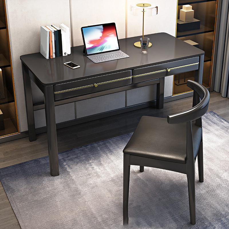 モダンなラバウッドライティングデスク23.6 "Wホームオフィスデスクマット仕上げ