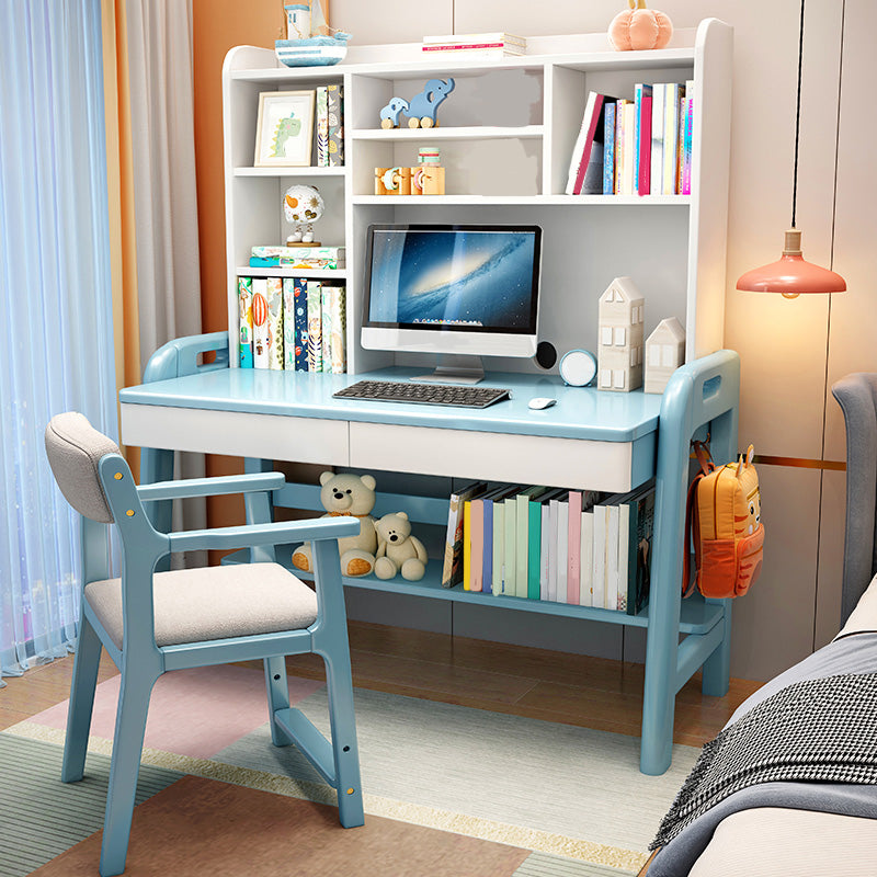 Contemporary Wood Credenza Desk Adjustable 23.6" W Office Desk with 2 Drawers Clearhalo 'furn' 'furn_office_desk' 'Furniture' 'Office Desks' 'Office Furniture' 'office_desk' 6019352