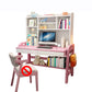 Contemporary Wood Credenza Desk Adjustable 23.6" W Office Desk with 2 Drawers Pink Clearhalo 'furn' 'furn_office_desk' 'Furniture' 'Office Desks' 'Office Furniture' 'office_desk' 6019355
