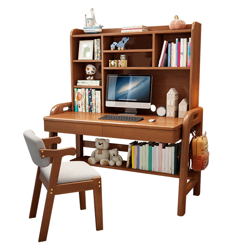 Contemporary Wood Credenza Desk Adjustable 23.6" W Office Desk with 2 Drawers Clearhalo 'furn' 'furn_office_desk' 'Furniture' 'Office Desks' 'Office Furniture' 'office_desk' 6019356