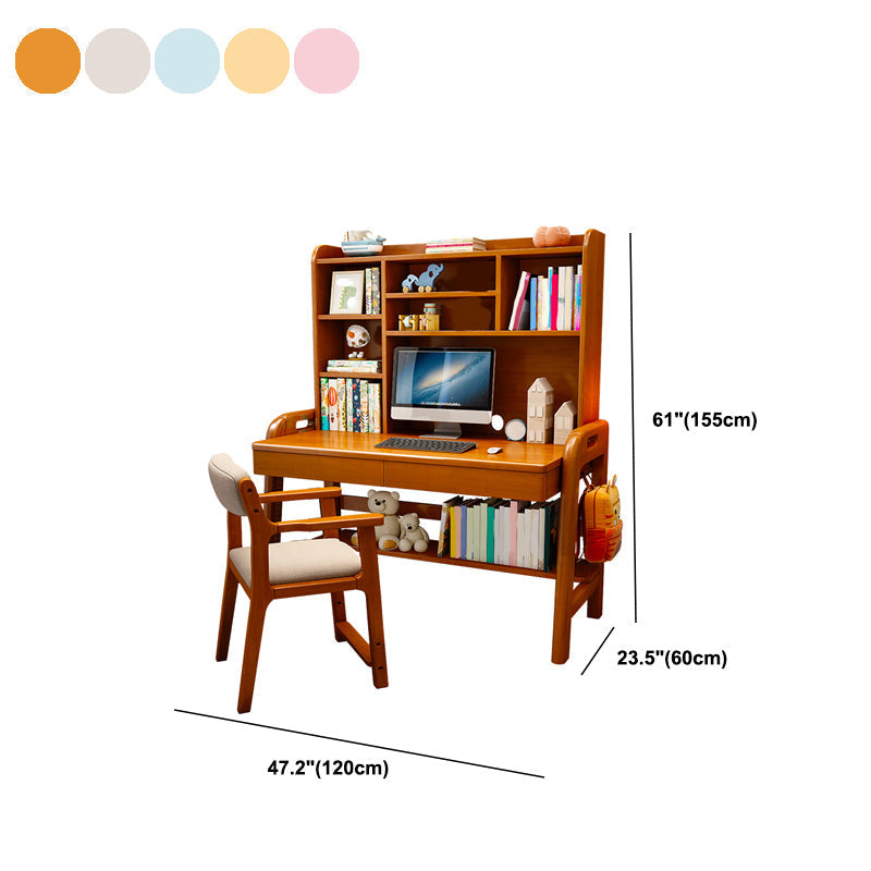 Contemporary Wood Credenza Desk Adjustable 23.6" W Office Desk with 2 Drawers Clearhalo 'furn' 'furn_office_desk' 'Furniture' 'Office Desks' 'Office Furniture' 'office_desk' 6019365