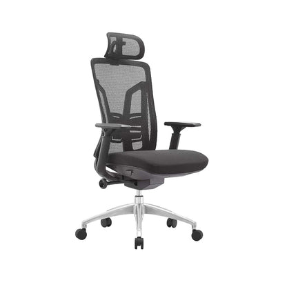 Moderne bureaustoel Mesh bureaustoel Stoel met hoge rugleuning in grijs/zwart
